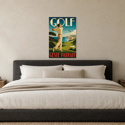 Affiche Golf – Geste parfait dans une chambre - Art Virtuoso