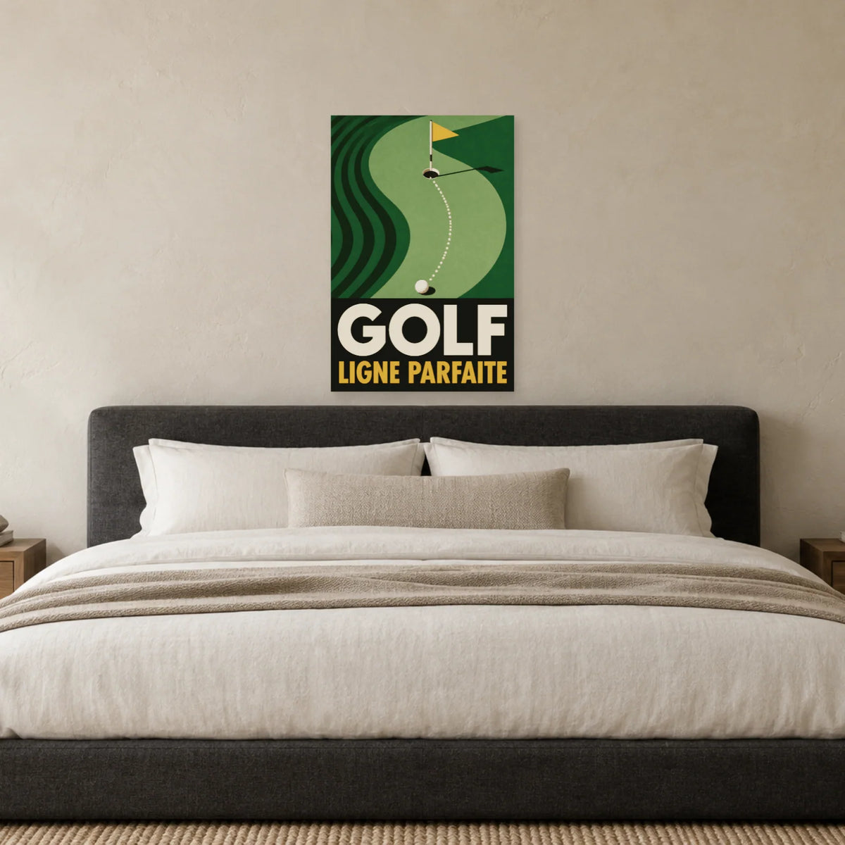 Affiche Golf – Ligne parfaite dans une chambre - Art Virtuoso