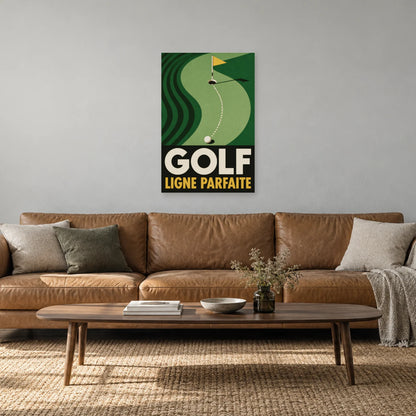 Affiche Golf – Ligne parfaite dans un salon - Art Virtuoso