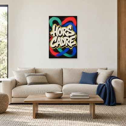 Affiche Graffiti – Hors cadre dans un salon - Art Virtuoso
