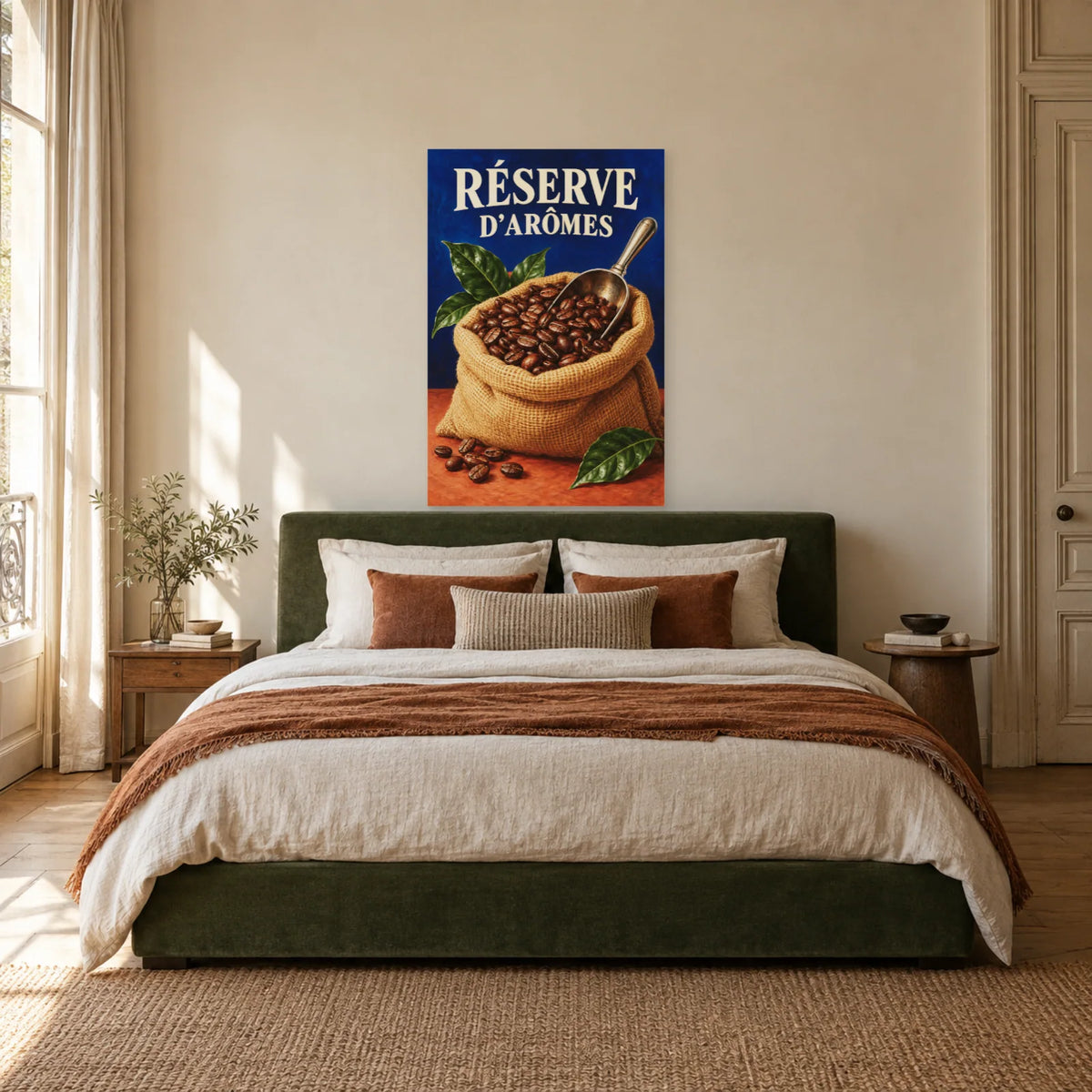 Affiche Grains de café - Réserve d'arômes dans une chambre - Art Virtuoso