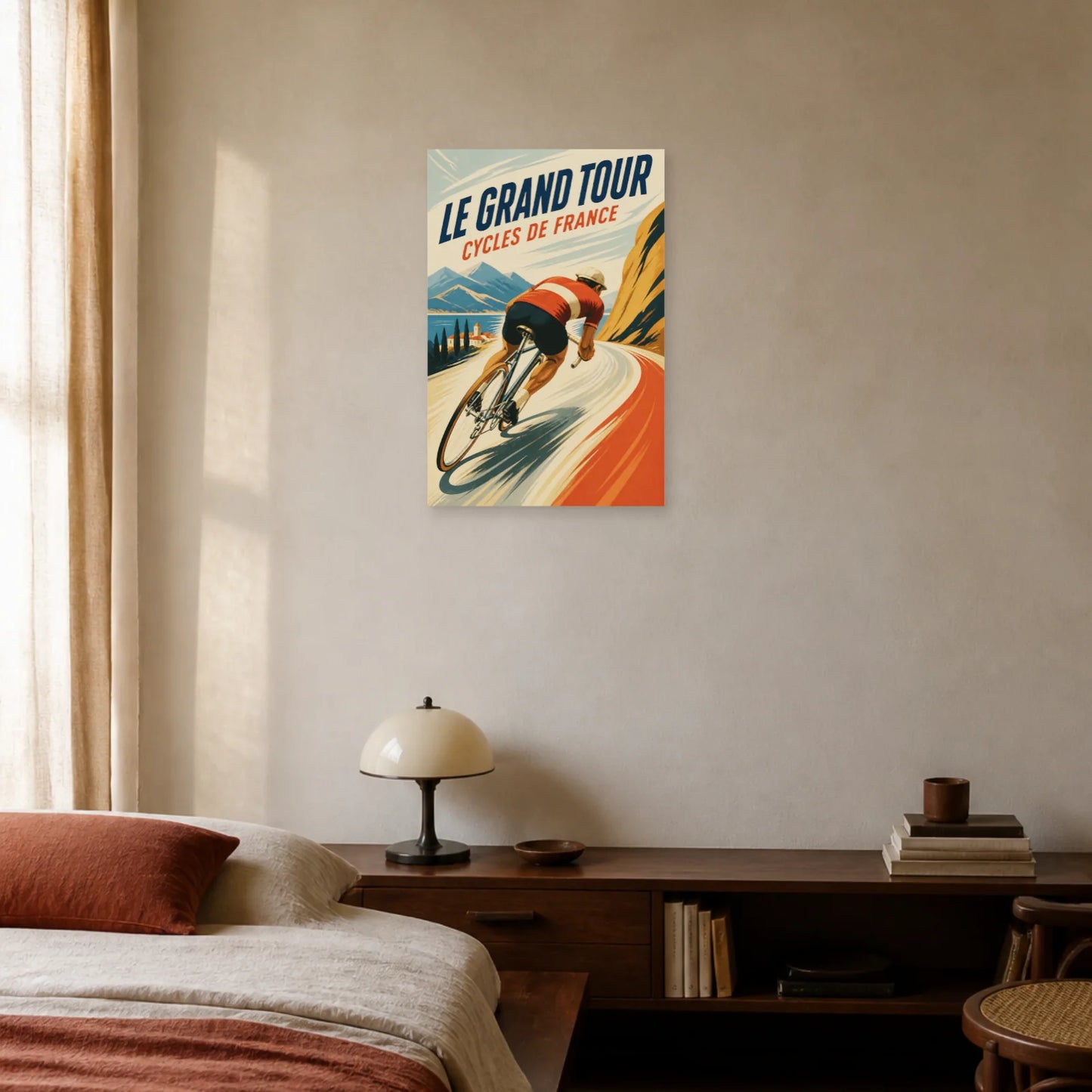 Affiche Le Grand Tour – Cycles de France dans une chambre - Art Virtuoso