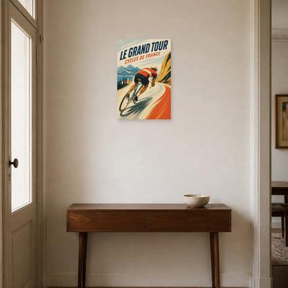 Affiche Le Grand Tour – Cycles de France dans une entrée ou un couloir - Art Virtuoso