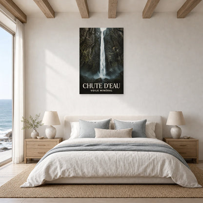 Affiche Chute d'Eau – Voile Minéral dans une chambre - Art Virtuoso