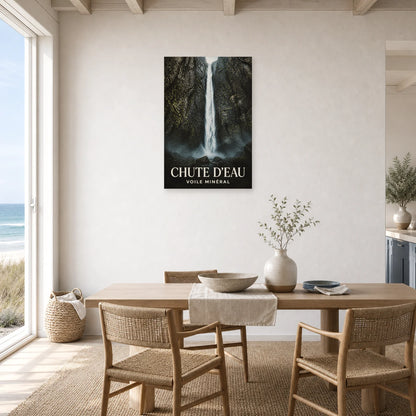 Affiche Chute d'Eau – Voile Minéral dans une salle à manger - Art Virtuoso