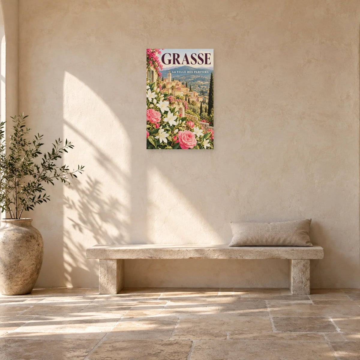 Affiche Grasse - La ville des parfums dans une entrée ou un couloir - Art Virtuoso