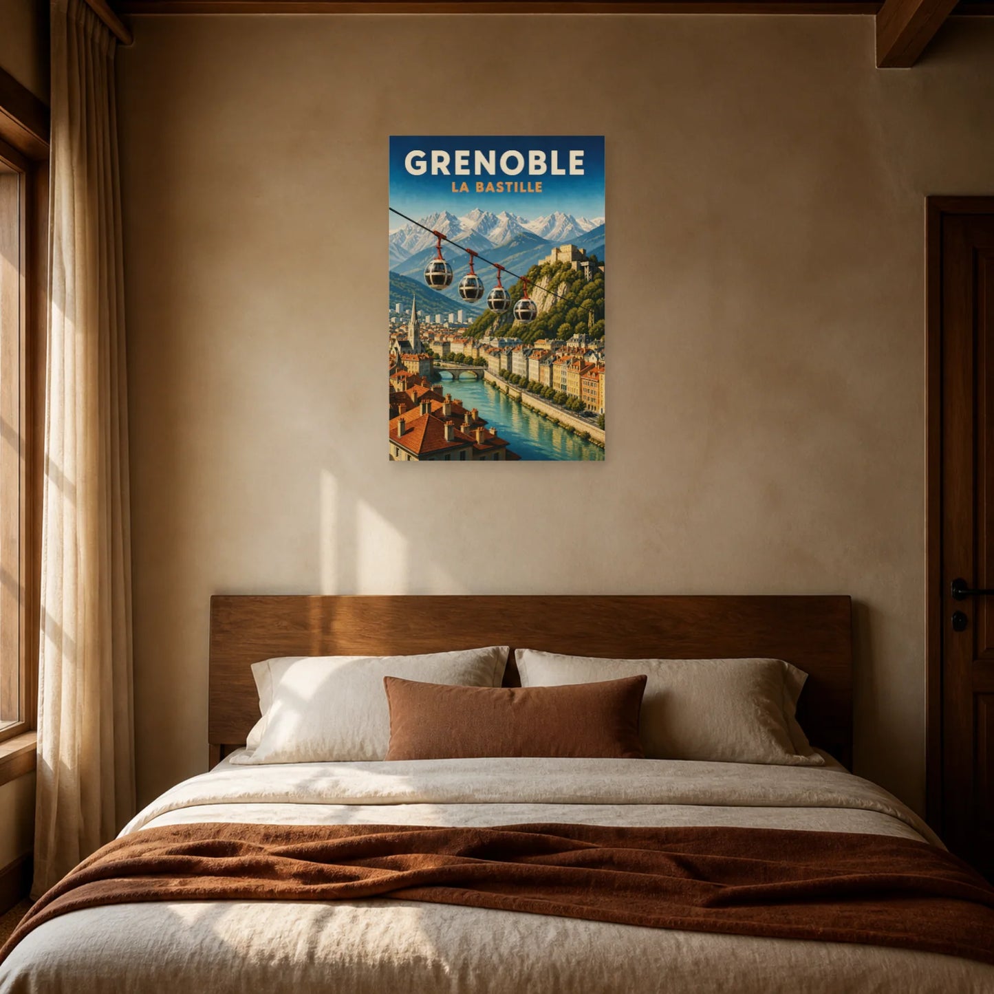 Affiche Grenoble – La Bastille dans une chambre - Art Virtuoso