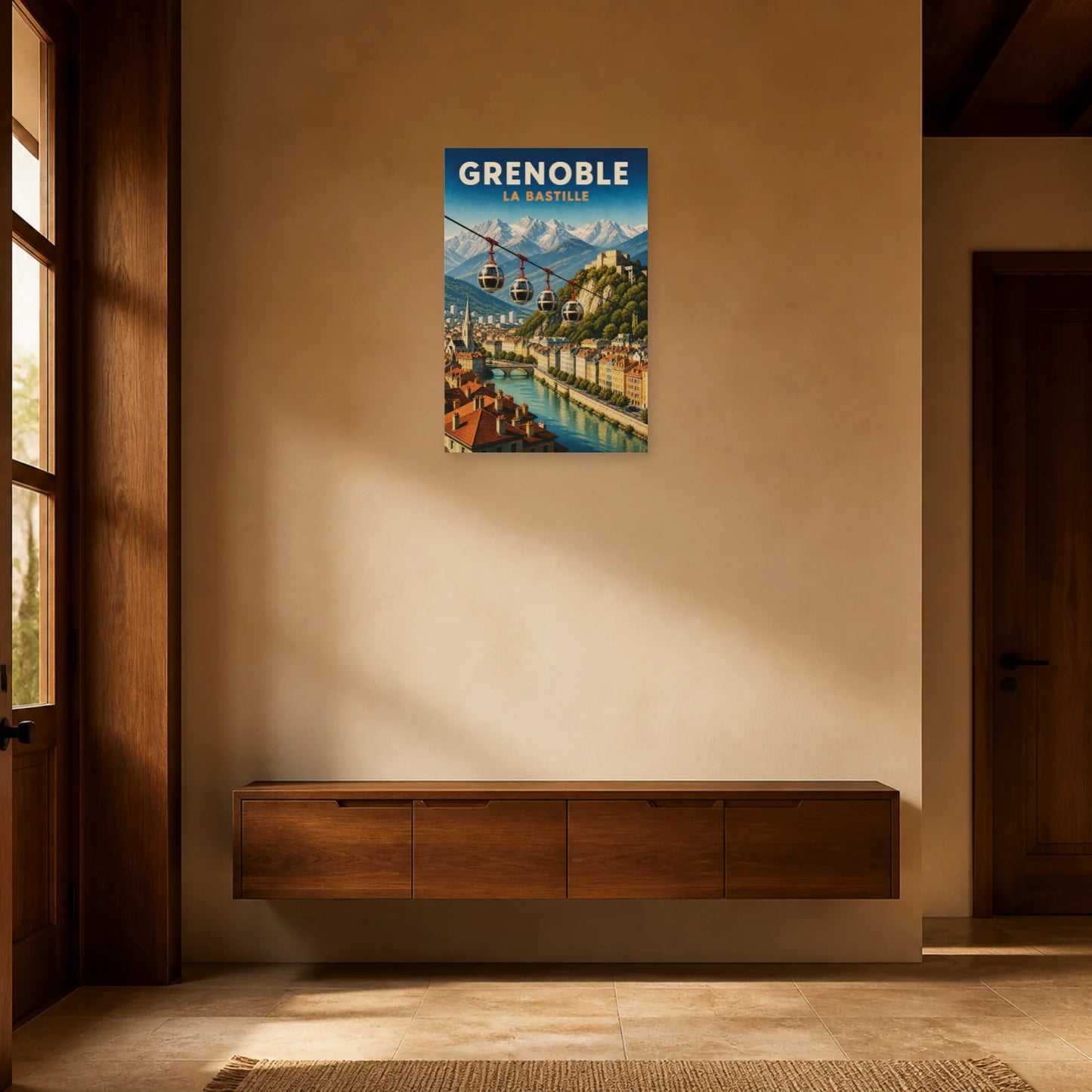 Affiche Grenoble – La Bastille dans une entrée ou un couloir - Art Virtuoso