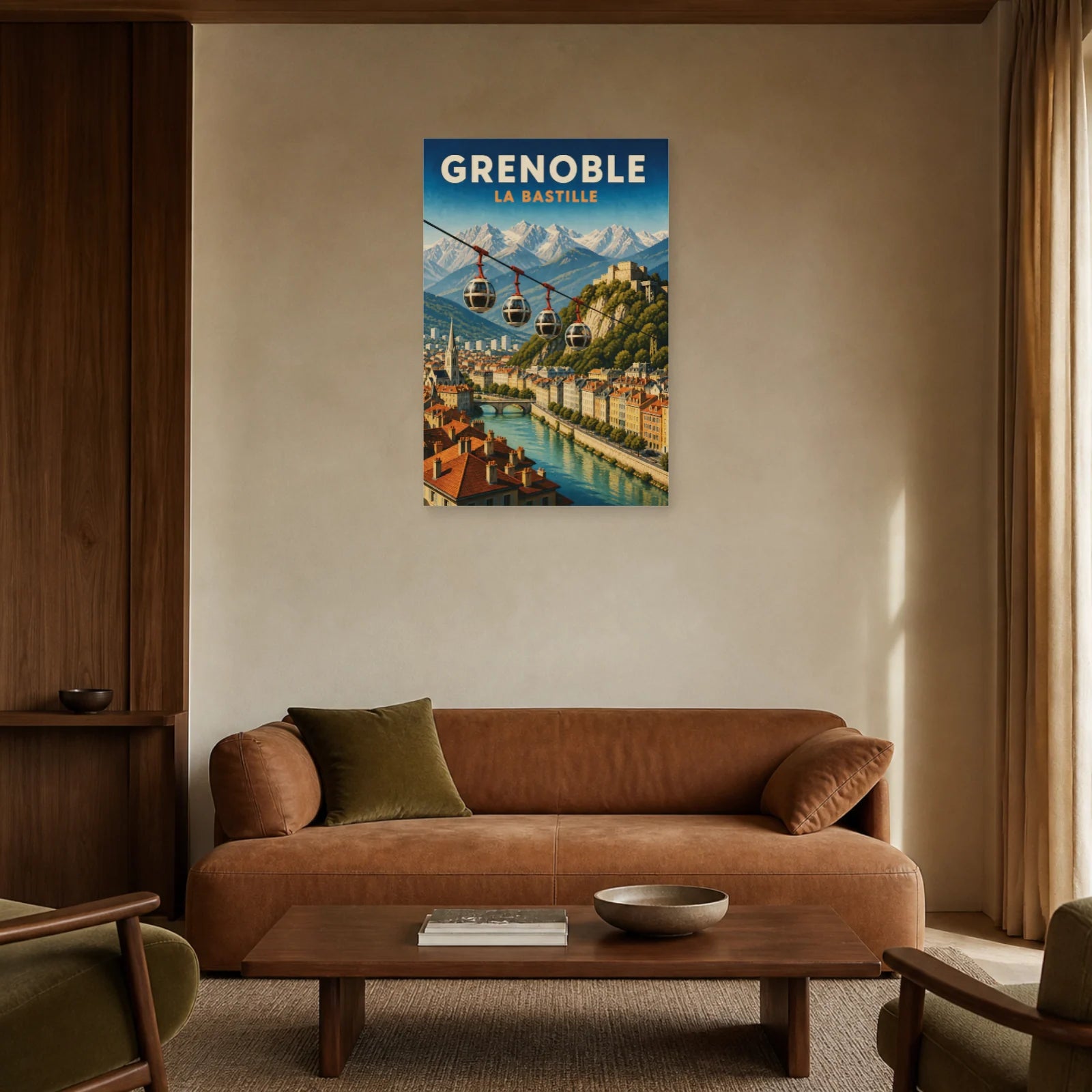Affiche Grenoble – La Bastille dans un salon - Art Virtuoso