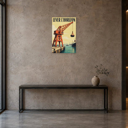 Affiche Grue portuaire - Lever l’horizon dans une entrée ou un couloir - Art Virtuoso