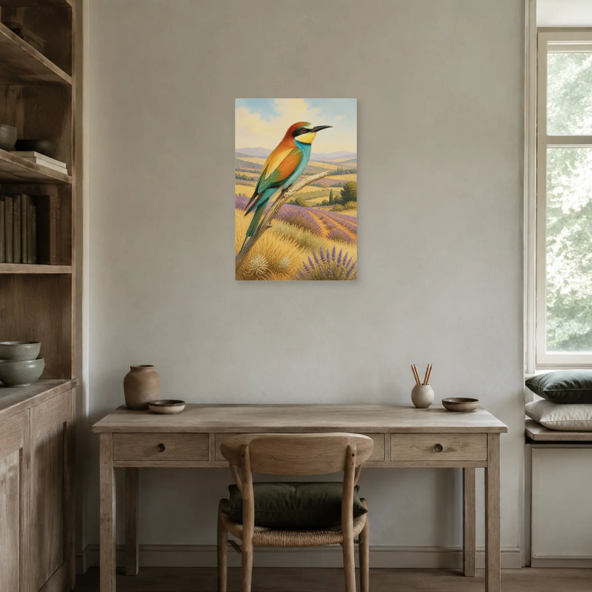 Affiche Guêpier d’Europe en Provence dans un bureau - Art Virtuoso