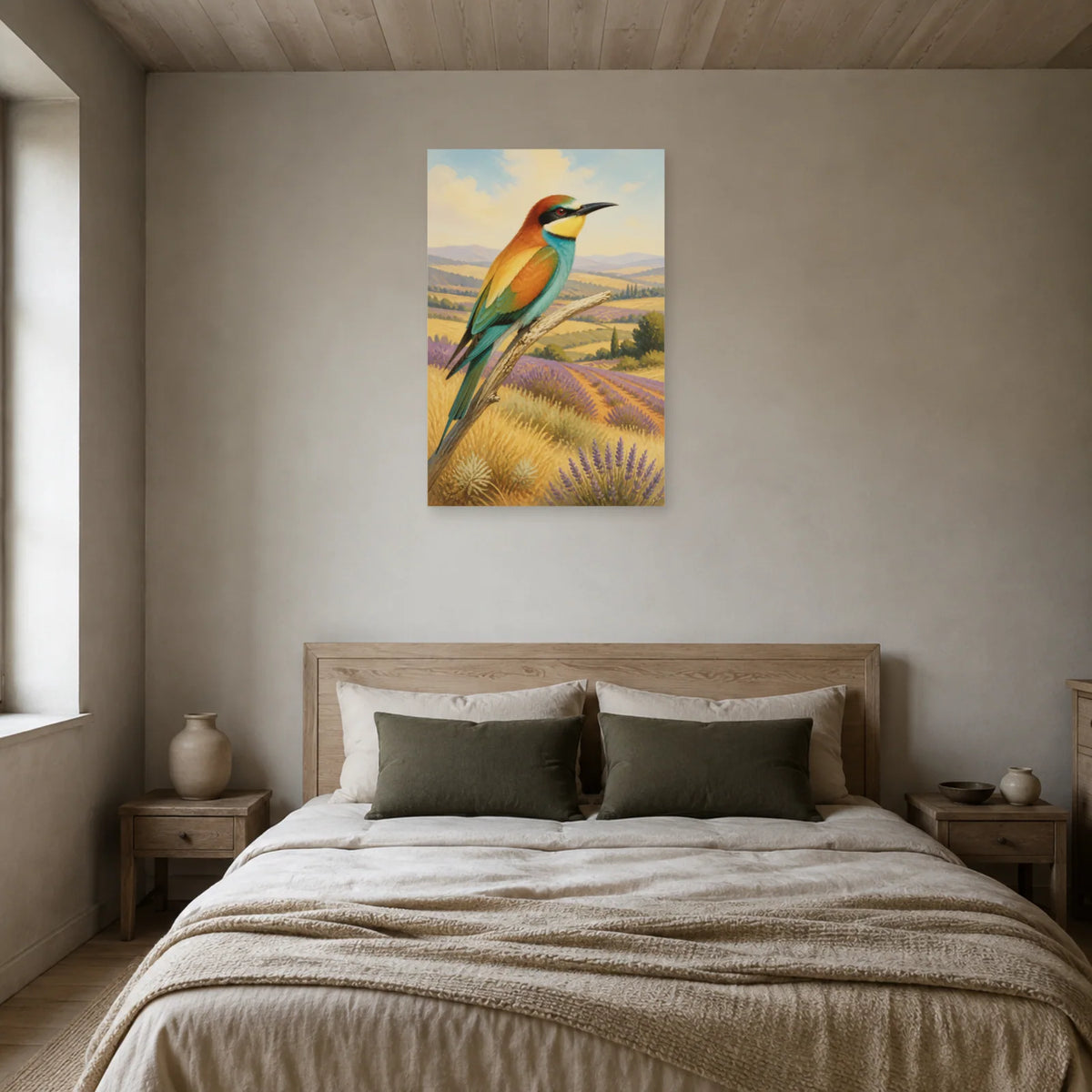 Affiche Guêpier d’Europe en Provence dans une chambre - Art Virtuoso