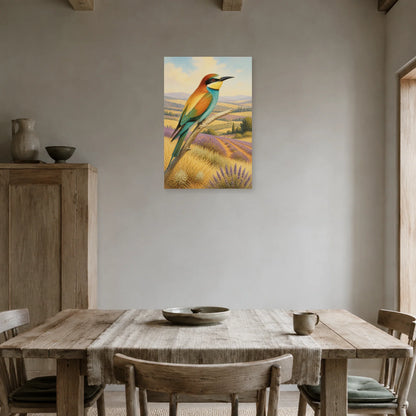 Affiche Guêpier d’Europe en Provence dans une salle à manger - Art Virtuoso