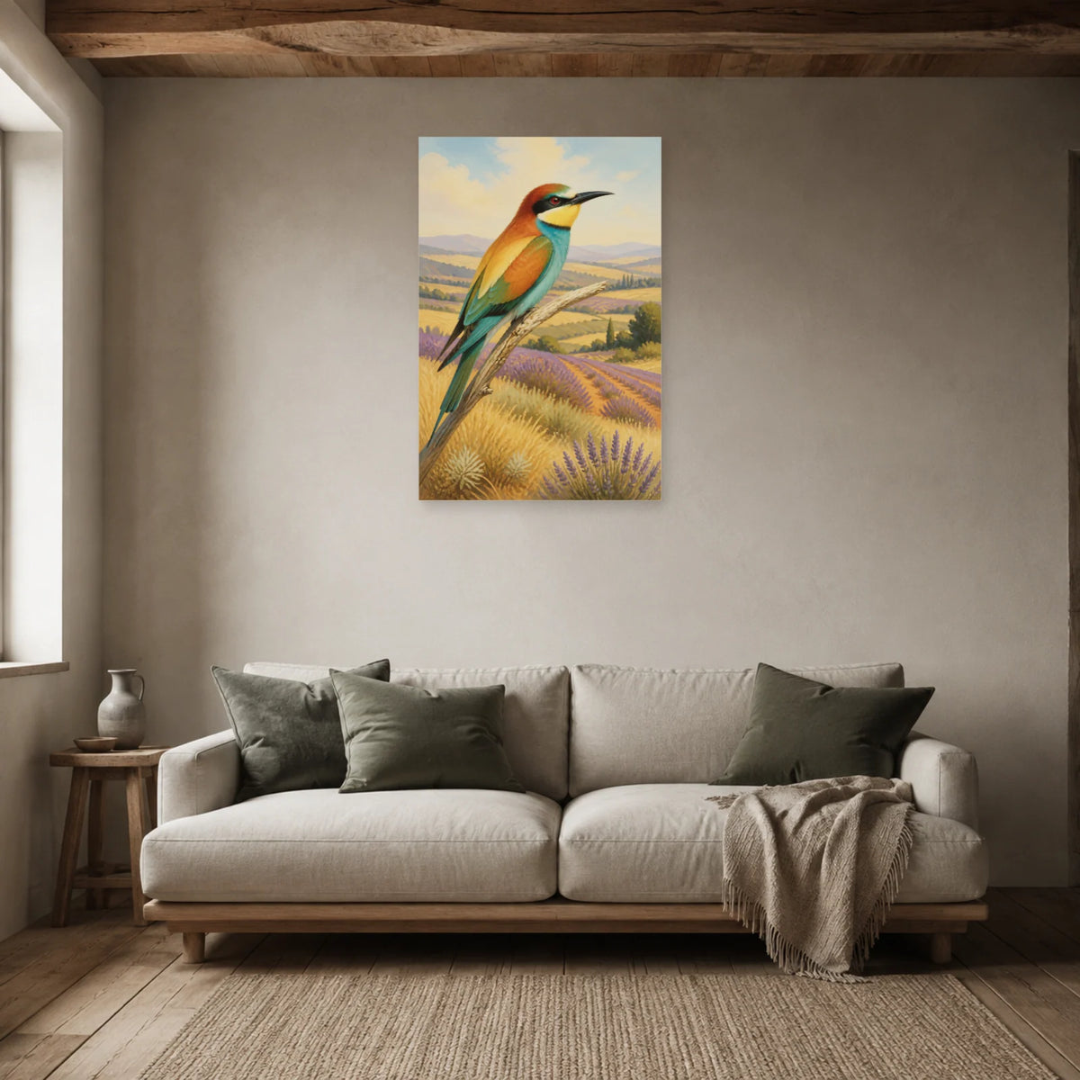 Affiche Guêpier d’Europe en Provence dans un salon - Art Virtuoso