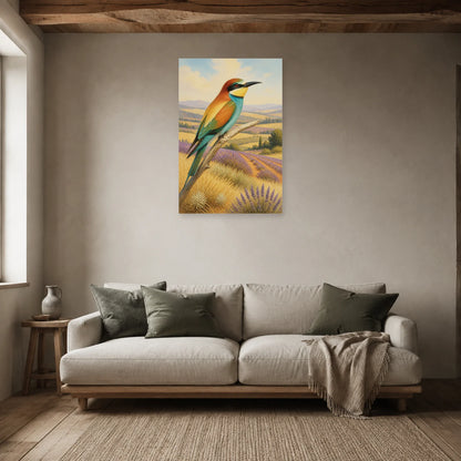 Affiche Guêpier d’Europe en Provence dans un salon - Art Virtuoso