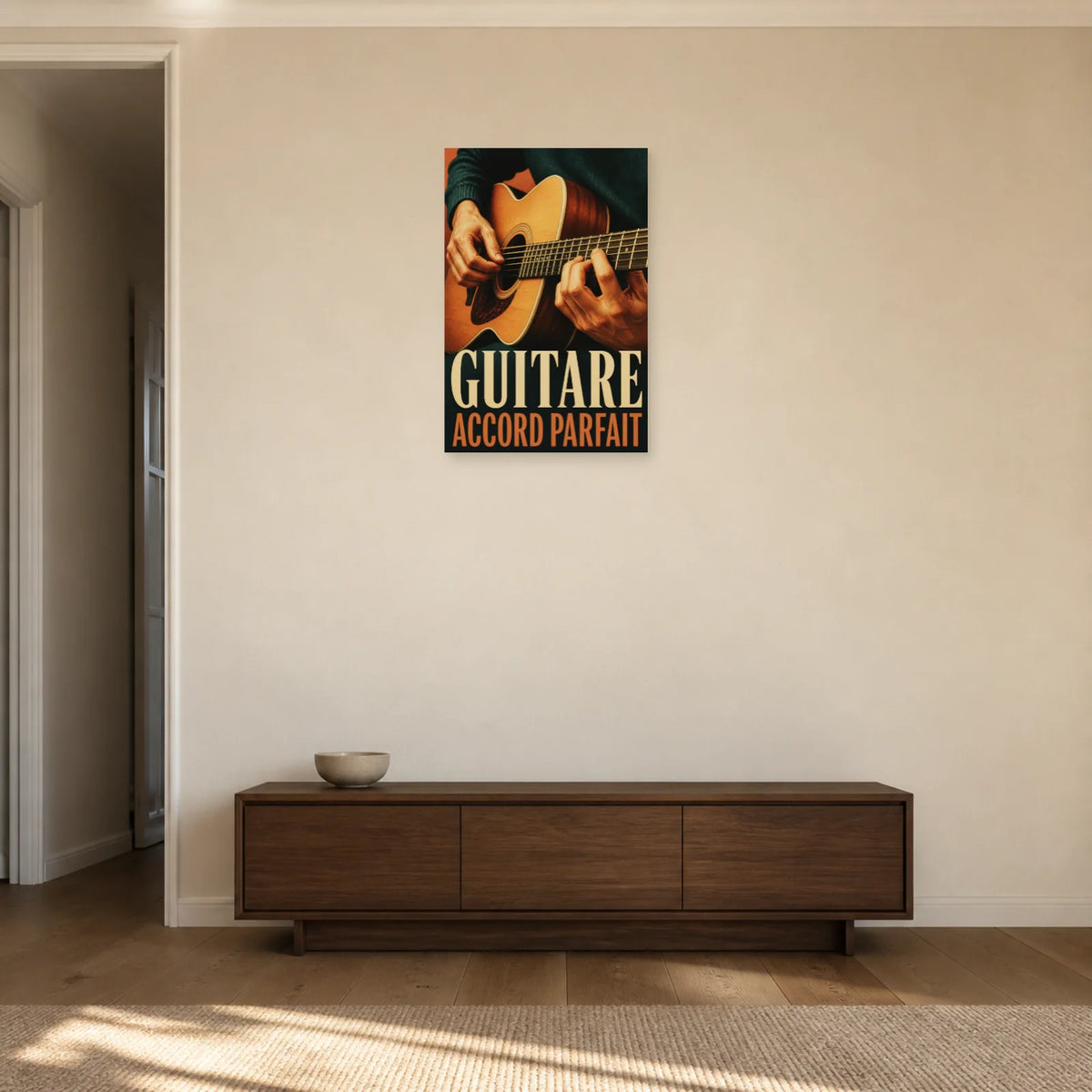 Affiche Guitare – Accord parfait dans une entrée ou un couloir - Art Virtuoso