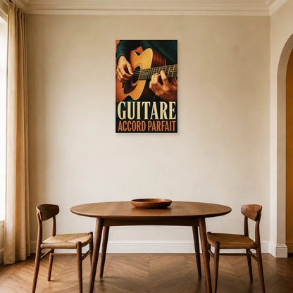 Affiche Guitare – Accord parfait dans une salle à manger - Art Virtuoso