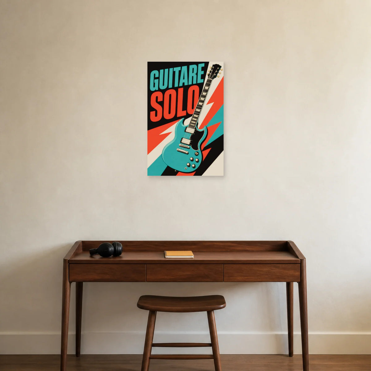 Affiche Guitare électrique – Solo dans un bureau - Art Virtuoso