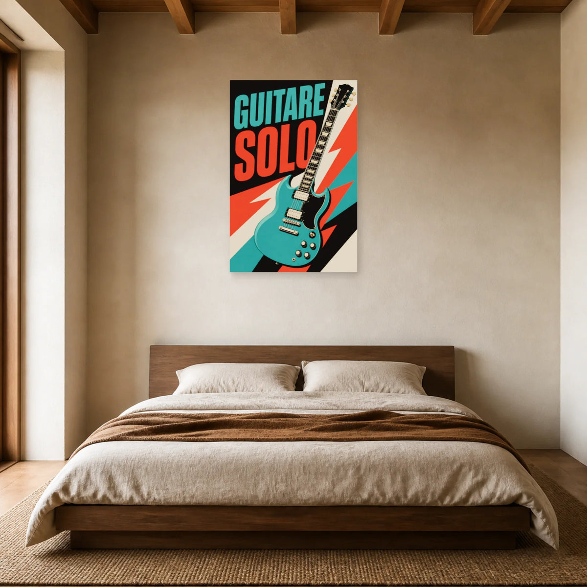 Affiche Guitare électrique – Solo dans une chambre - Art Virtuoso