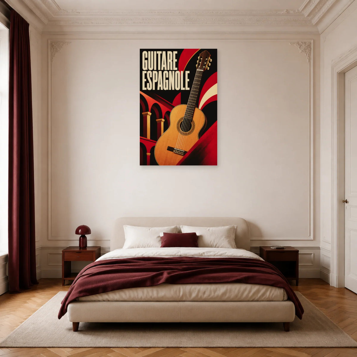 Affiche Guitare espagnole dans une chambre - Art Virtuoso