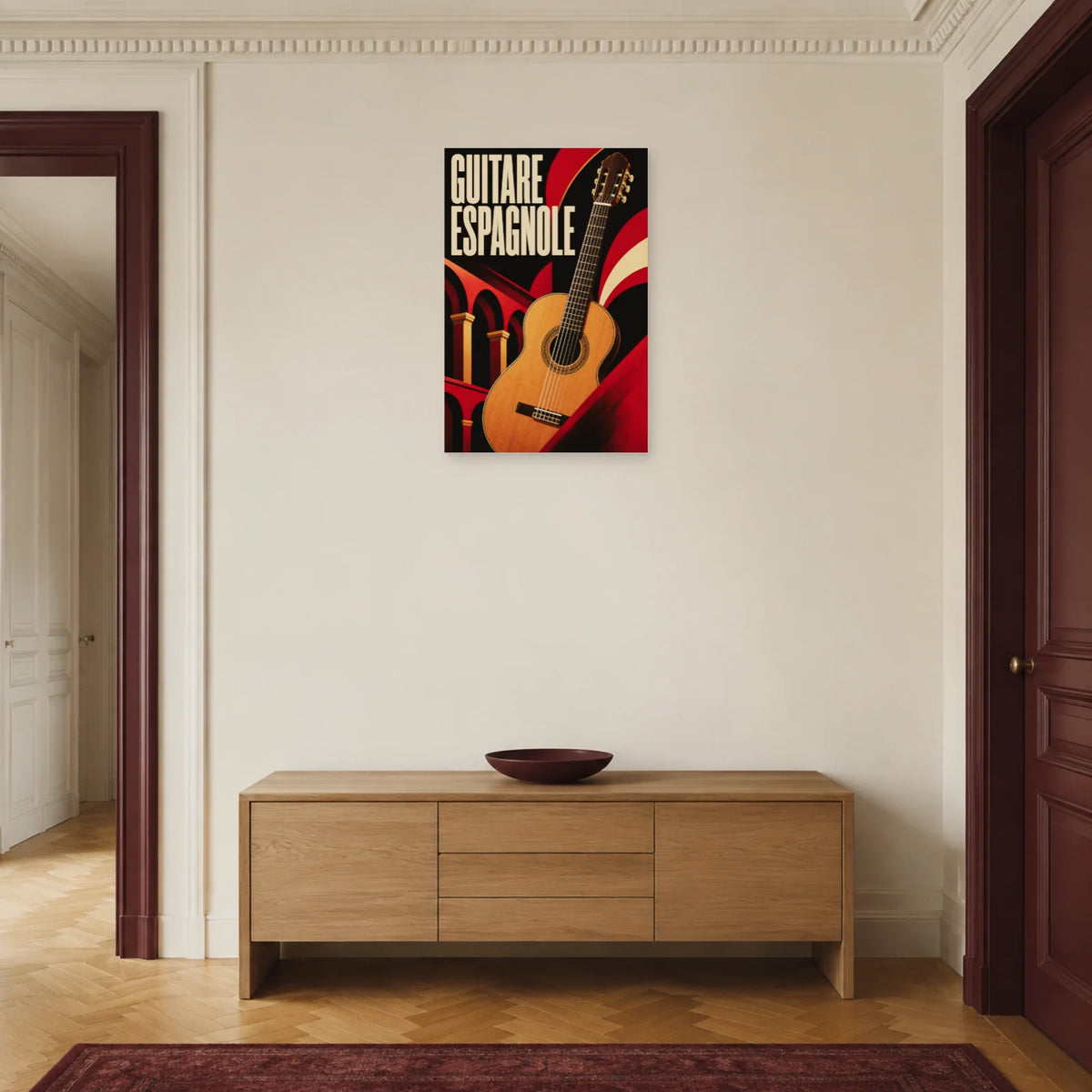 Affiche Guitare espagnole dans une entrée ou un couloir - Art Virtuoso