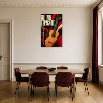 Affiche Guitare espagnole dans une salle à manger - Art Virtuoso
