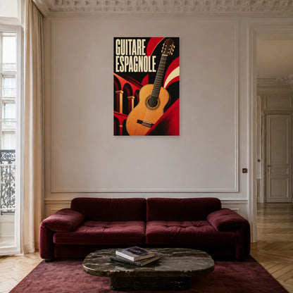 Affiche Guitare espagnole dans un salon - Art Virtuoso