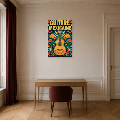 Affiche Guitare mexicaine dans un bureau - Art Virtuoso