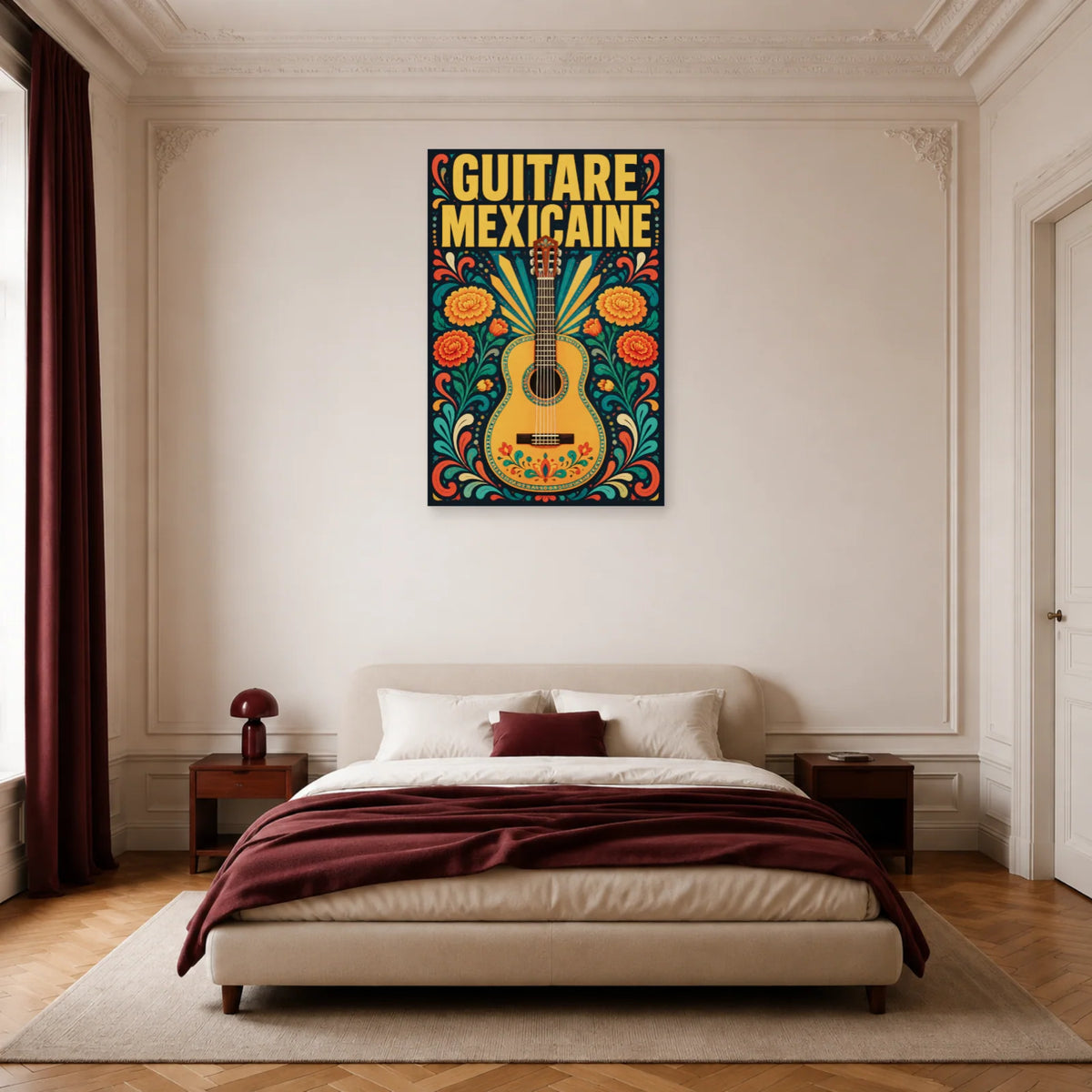 Affiche Guitare mexicaine dans une chambre - Art Virtuoso