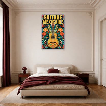 Affiche Guitare mexicaine dans une chambre - Art Virtuoso