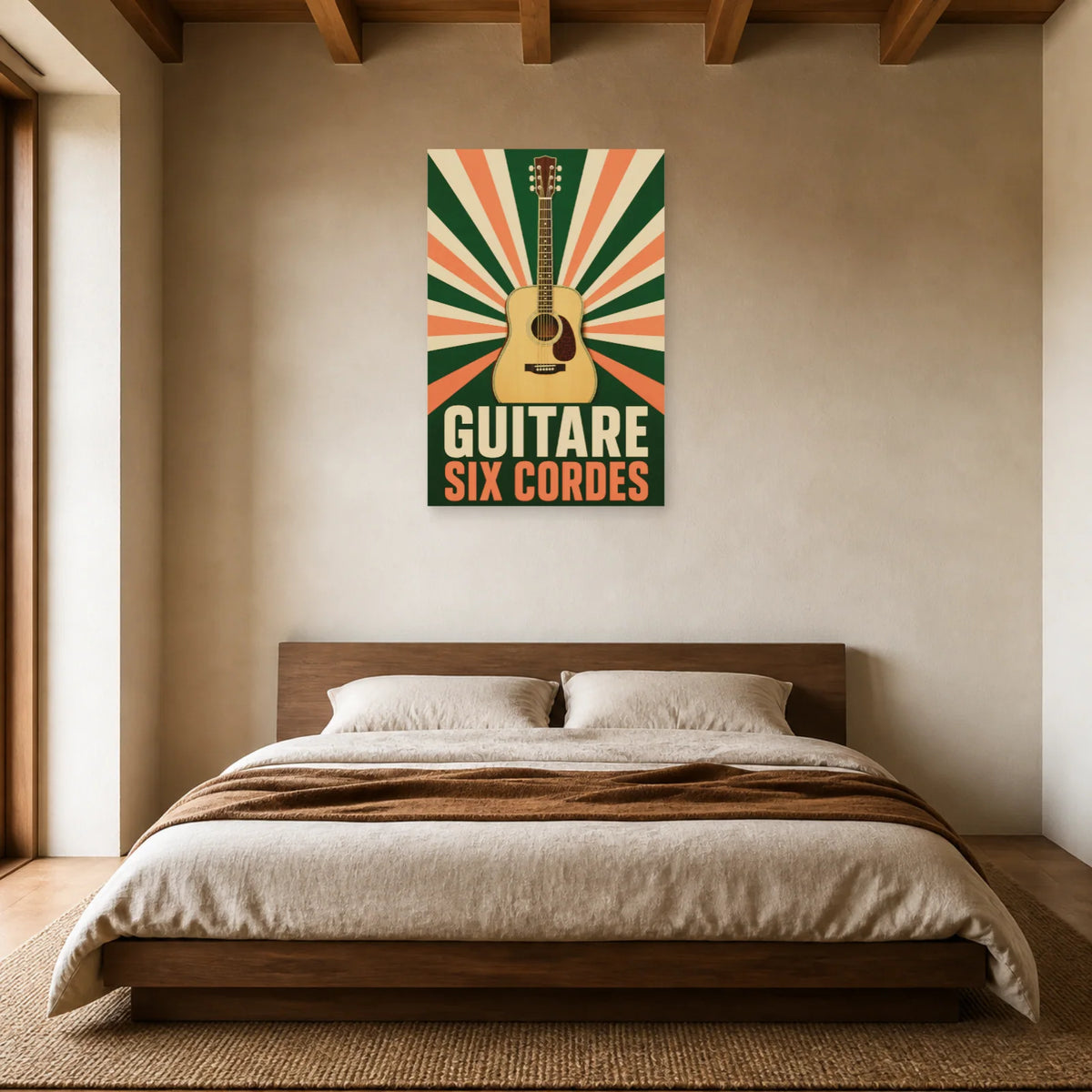 Affiche Guitare – Six cordes dans une chambre - Art Virtuoso