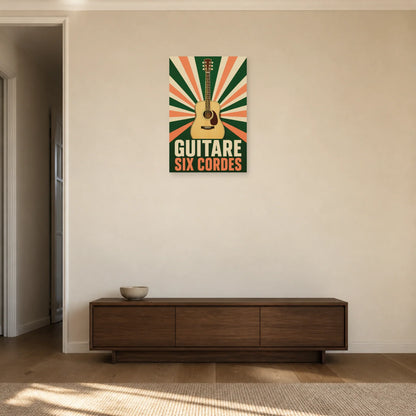 Affiche Guitare – Six cordes dans une entrée ou un couloir - Art Virtuoso
