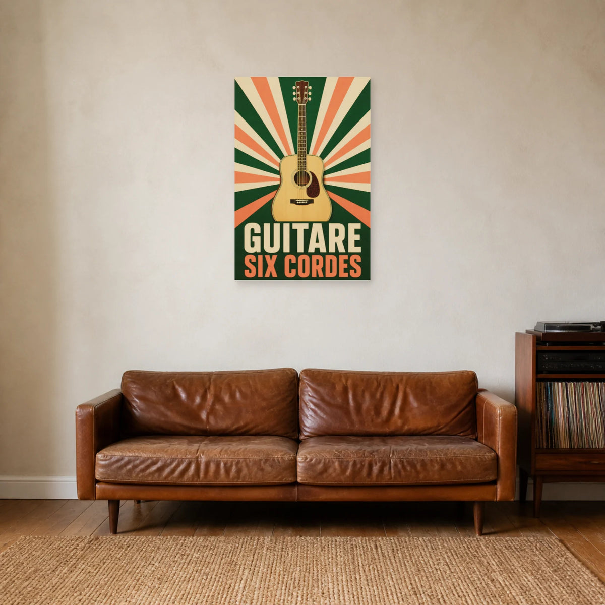 Affiche Guitare – Six cordes dans un salon - Art Virtuoso