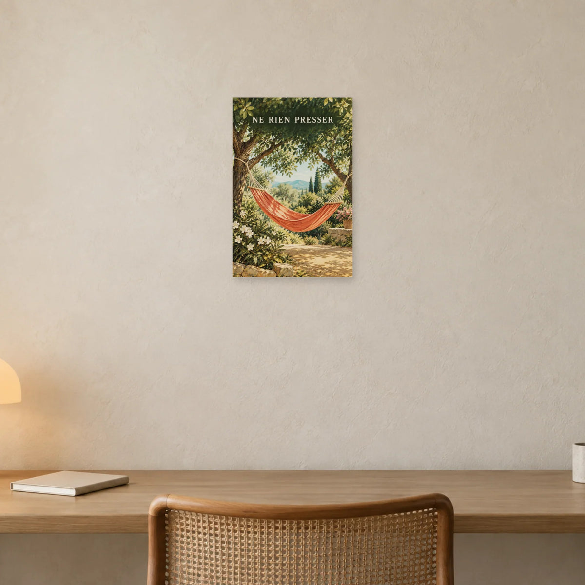 Affiche Hamac - Ne rien presser dans un bureau - Art Virtuoso