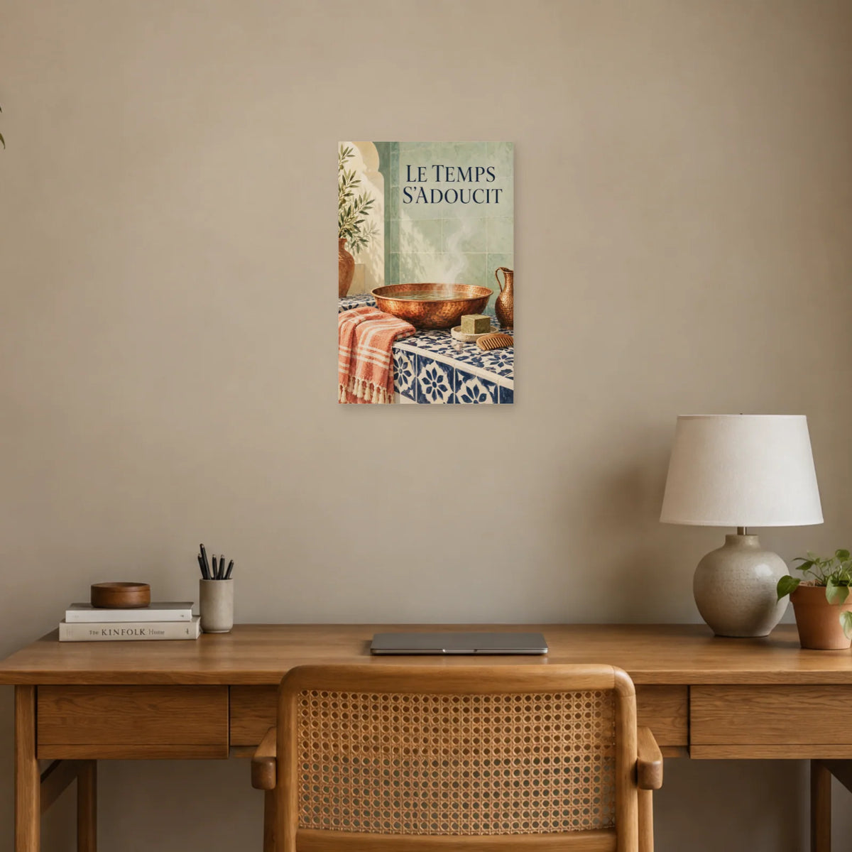 Affiche Hammam - Cuivre et vapeur dans un bureau - Art Virtuoso