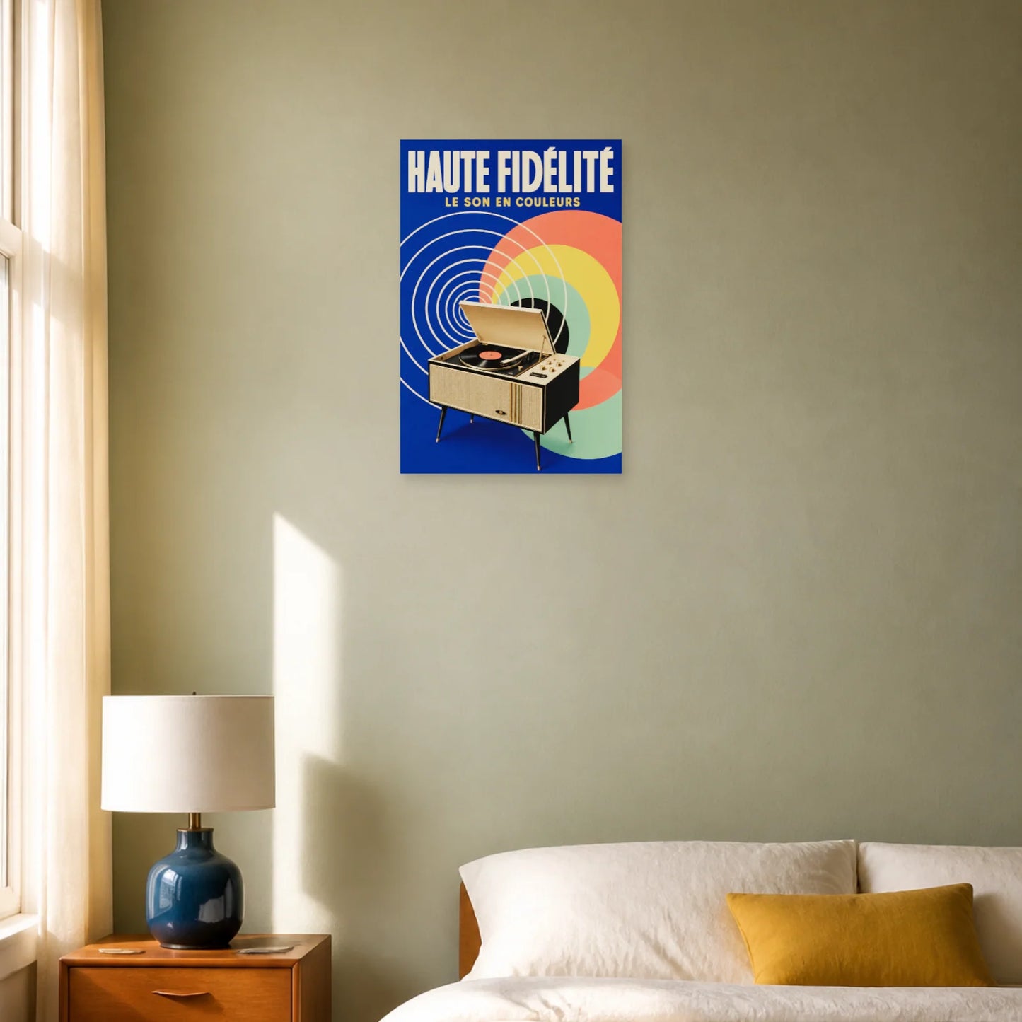 Affiche Haute Fidélité – Le Son en Couleurs dans une chambre - Art Virtuoso