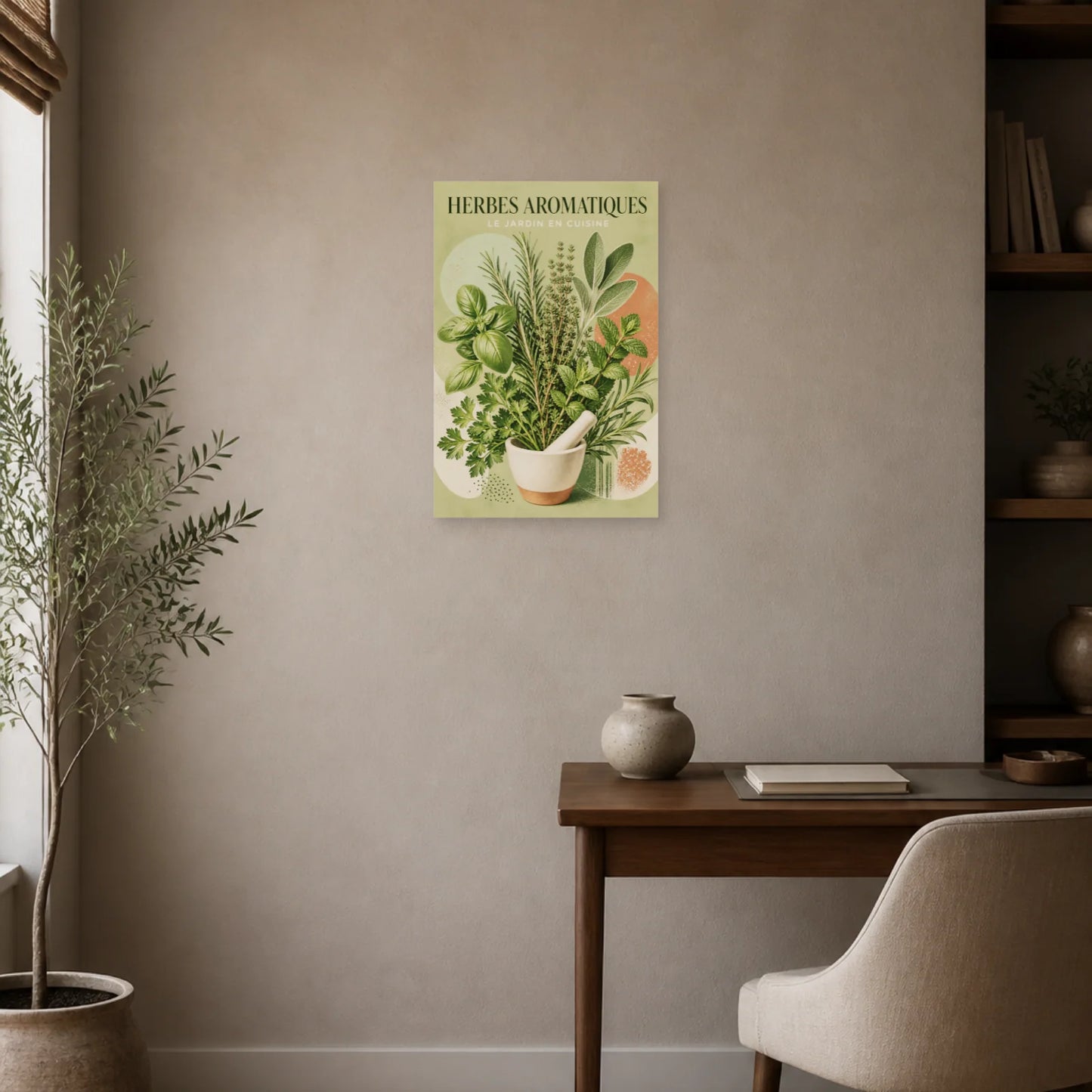 Affiche Herbes Aromatiques – Le Jardin en Cuisine dans un bureau - Art Virtuoso