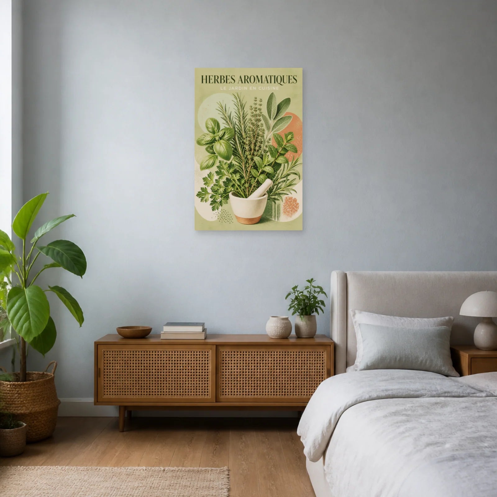 Affiche Herbes Aromatiques – Le Jardin en Cuisine dans une chambre - Art Virtuoso