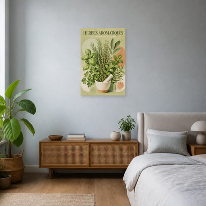 Affiche Herbes Aromatiques – Le Jardin en Cuisine dans une chambre - Art Virtuoso