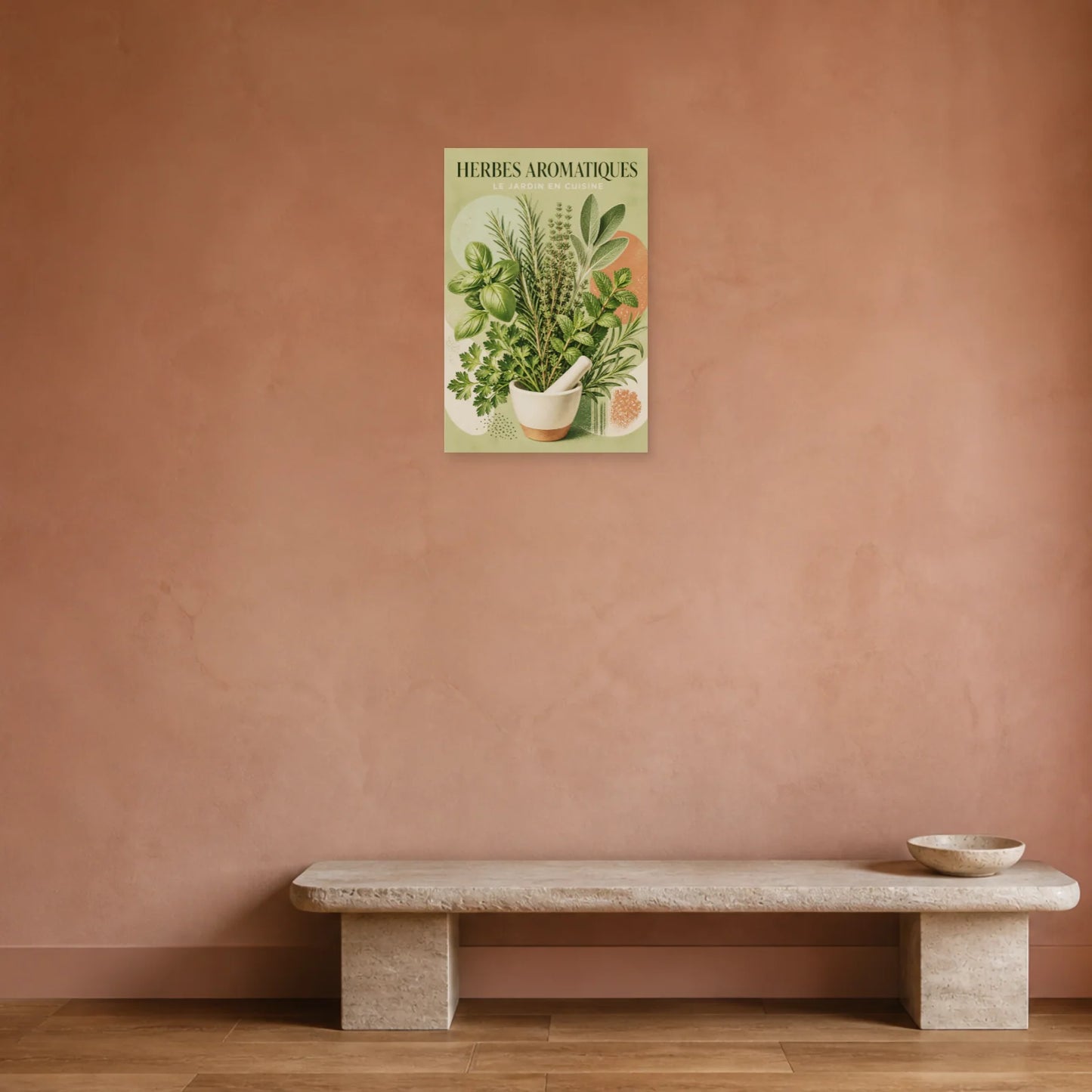 Affiche Herbes Aromatiques – Le Jardin en Cuisine dans une entrée ou un couloir - Art Virtuoso