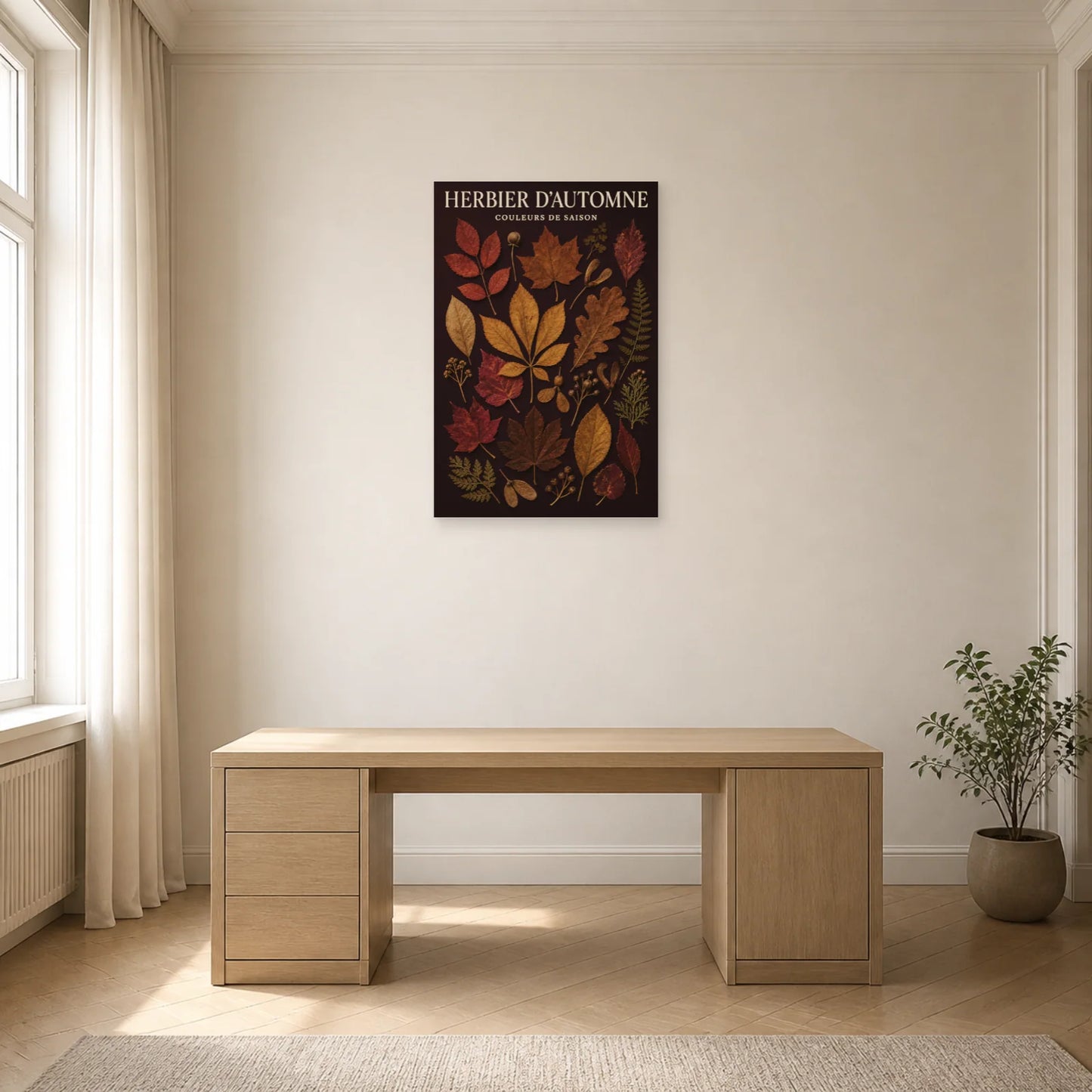 Affiche Herbier d'Automne – Couleurs de Saison dans un bureau - Art Virtuoso