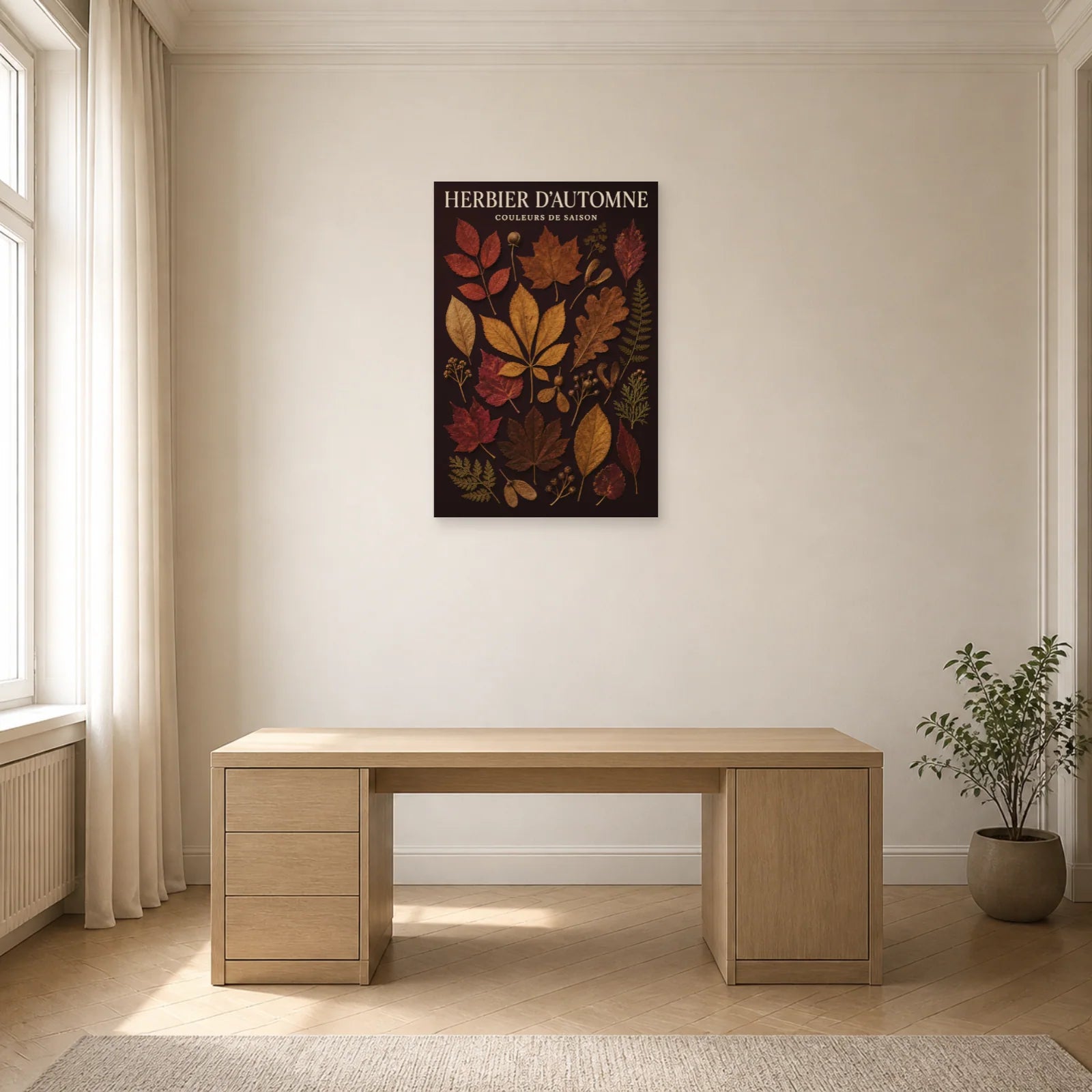 Affiche Herbier d'Automne – Couleurs de Saison dans un bureau - Art Virtuoso