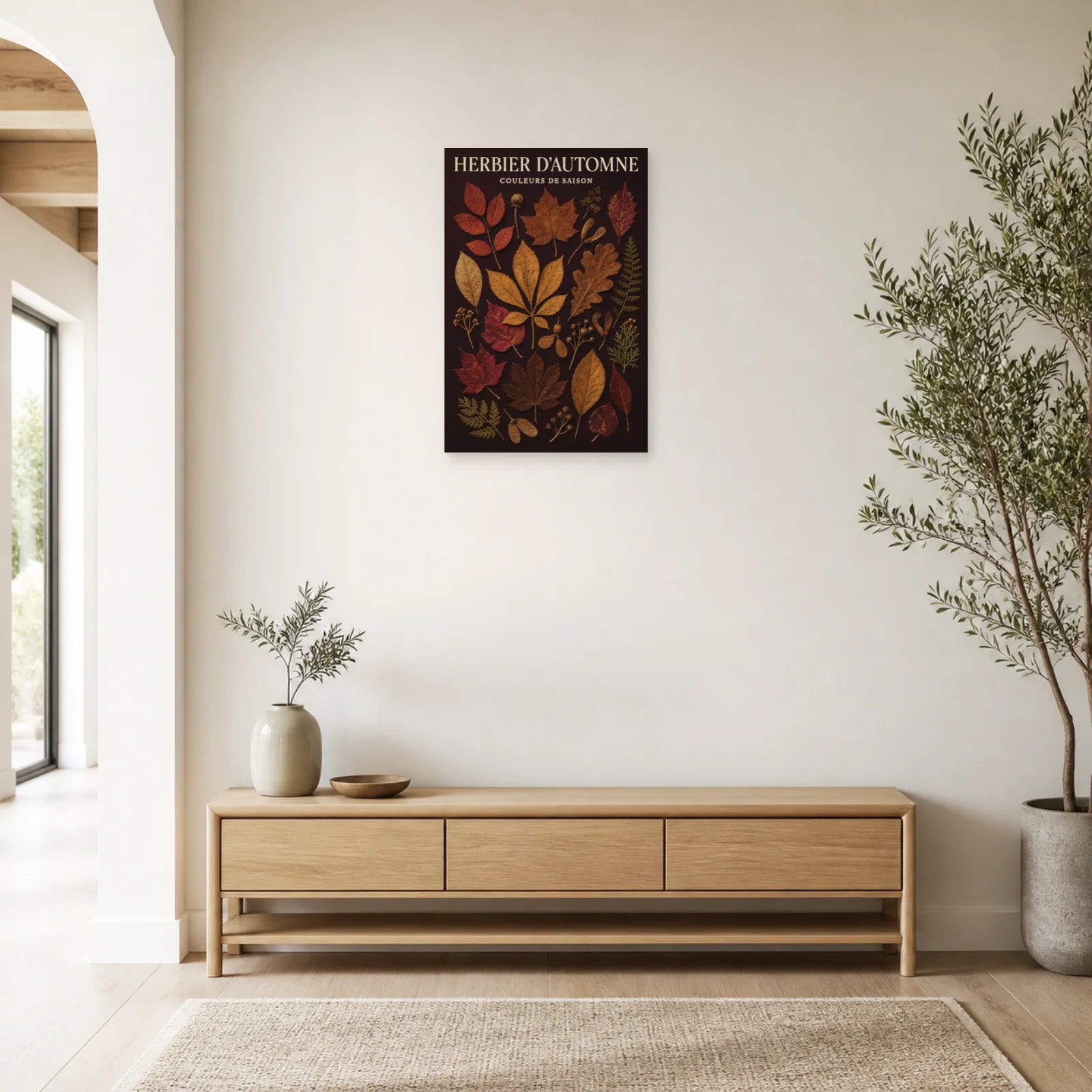 Affiche Herbier d'Automne – Couleurs de Saison dans une entrée ou un couloir - Art Virtuoso