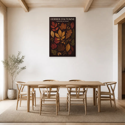 Affiche Herbier d'Automne – Couleurs de Saison dans une salle à manger - Art Virtuoso