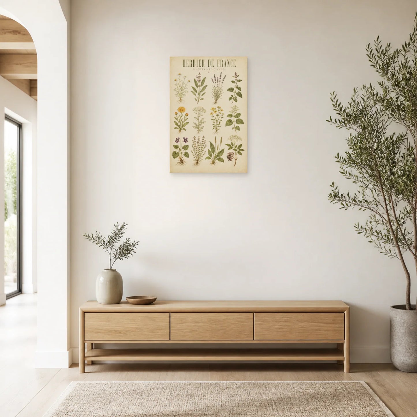 Affiche Herbier de France – Plantes Médicinales dans une entrée ou un couloir - Art Virtuoso