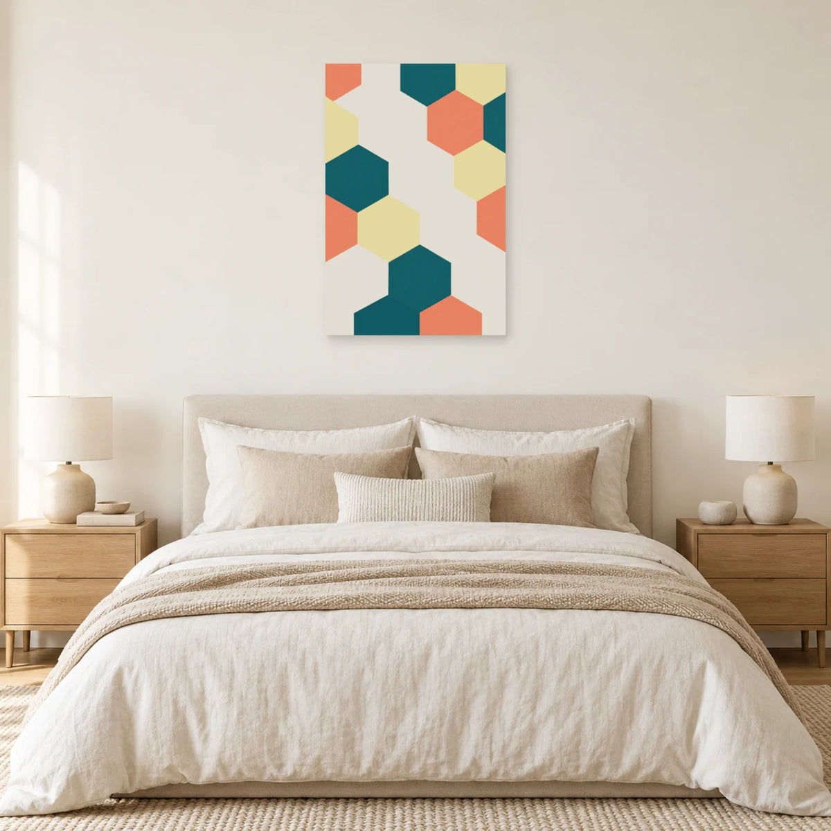 Affiche Hexagones - Passage ouvert dans une chambre - Art Virtuoso