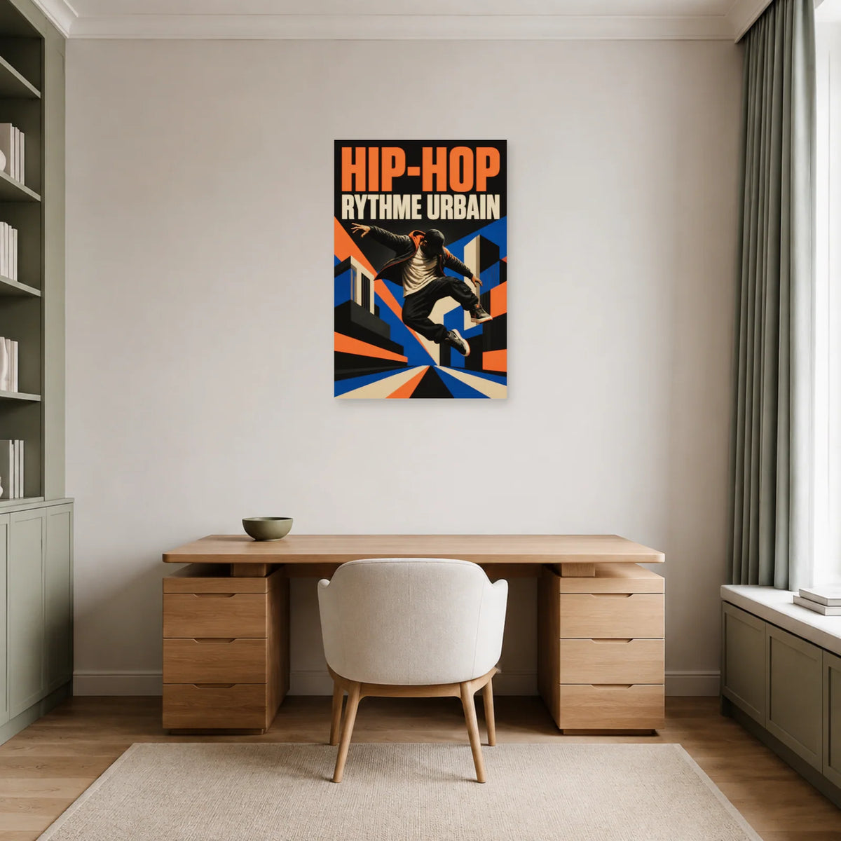 Affiche Hip-hop - Rythme urbain dans un bureau - Art Virtuoso