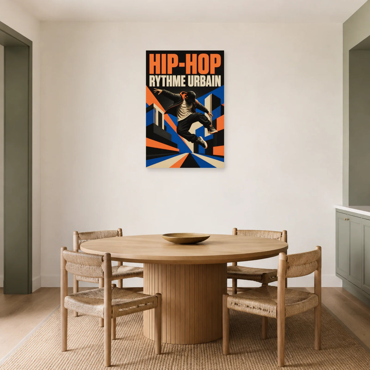 Affiche Hip-hop - Rythme urbain dans une salle à manger - Art Virtuoso