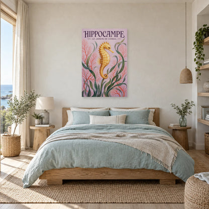 Affiche Hippocampe - Le jardin de corail dans une chambre - Art Virtuoso