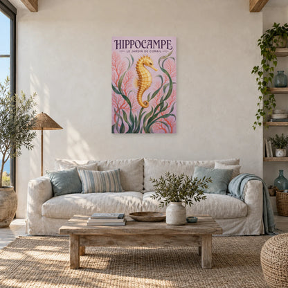 Affiche Hippocampe - Le jardin de corail dans un salon - Art Virtuoso